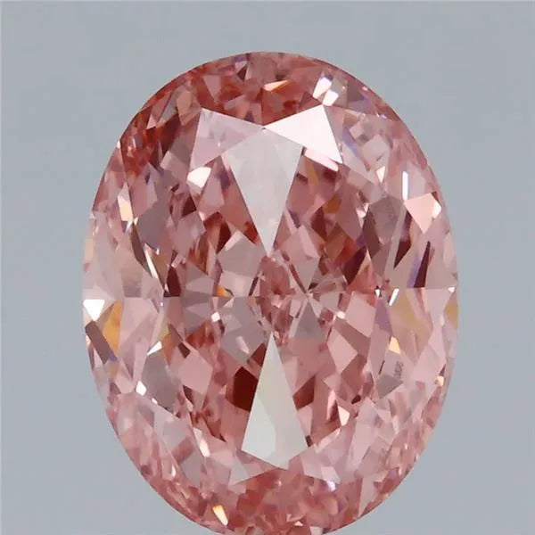 2.95ct Oval Lab Grown Diamond (Colour Fancy Vivid Pink, Clarity VVS2, IGI Certified)