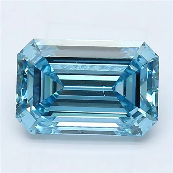 2.96ct Emerald Lab Grown Diamond (Colour Fancy Vivid Blue, Clarity VVS2, IGI Certified)