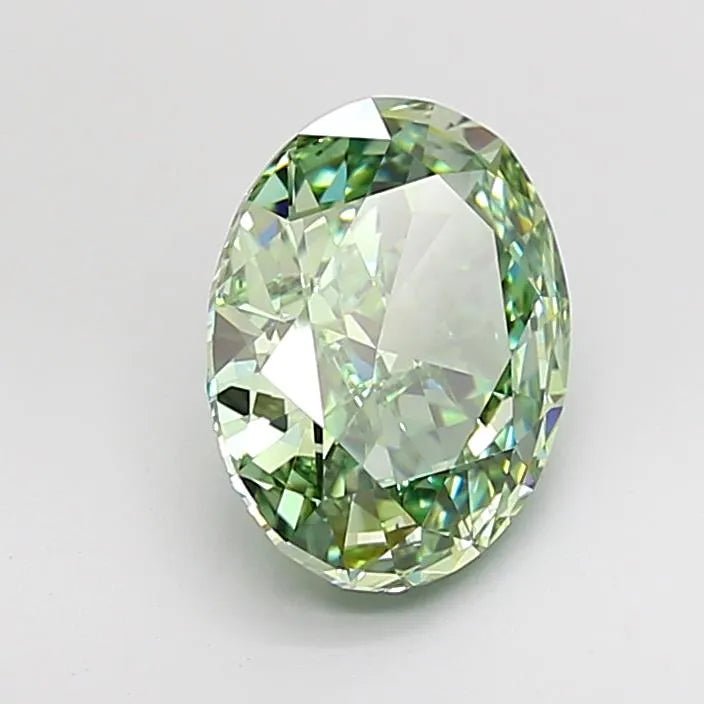 2.96ct Oval Lab Grown Diamond (Colour Fancy Vivid Green, Clarity VS1, IGI Certified)