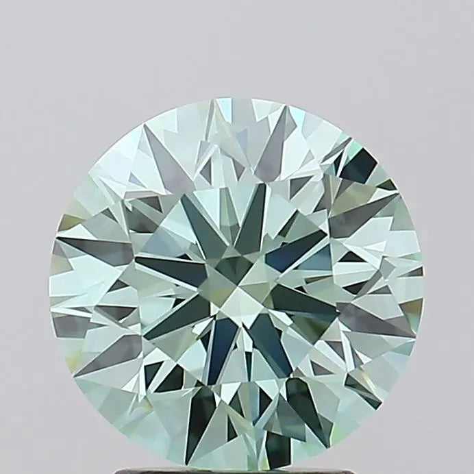 2.96ct Round Lab Grown Diamond (Colour Fancy Vivid Green, Clarity FL, Cut ID, IGI Certified)