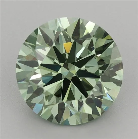 2.98ct Round Lab Grown Diamond (Colour Fancy Vivid Green, Clarity VVS2, Cut ID, IGI Certified)