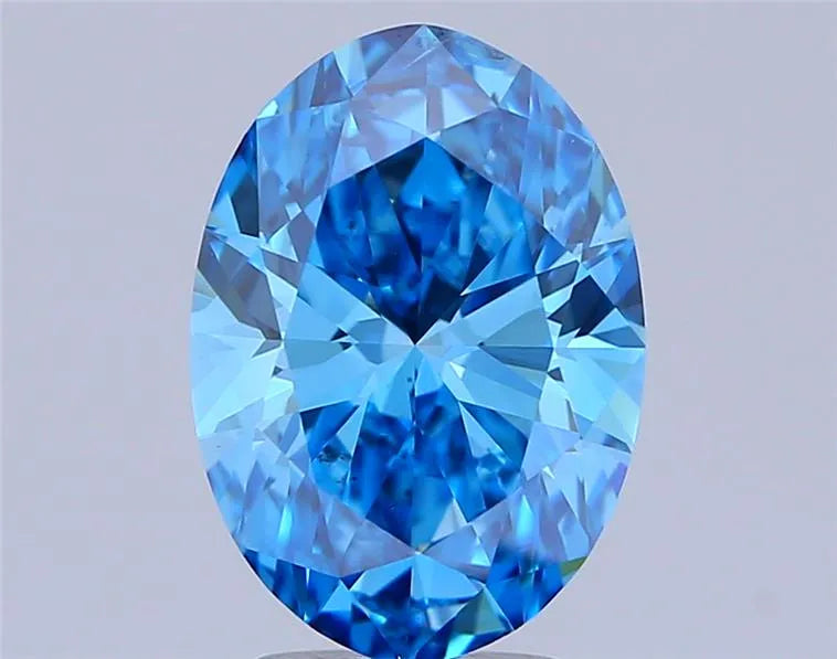 2.99ct Oval Lab Grown Diamond (Colour Fancy Vivid Blue, Clarity VS2, IGI Certified)