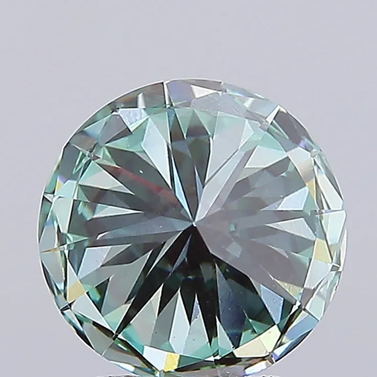2.99ct Round Lab Grown Diamond (Colour Fancy Vivid Green, Clarity VS2, Cut ID, IGI Certified)