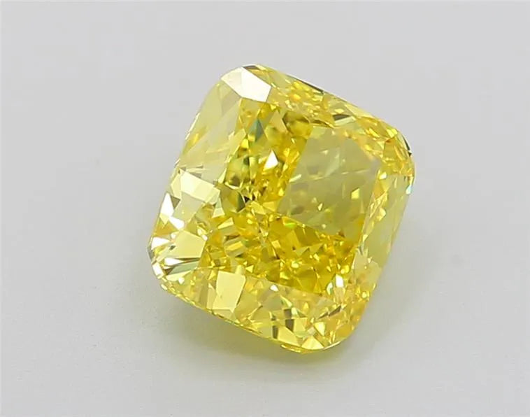 2.35ct Cushion modified Lab Grown Diamond (Colour Fancy Vivid Yellow, Clarity IF, IGI Certified)