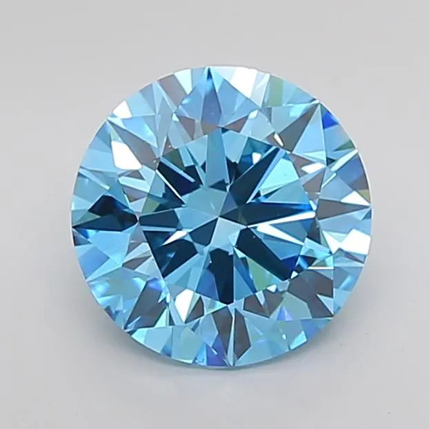2.56ct Round Lab Grown Diamond (Colour Fancy Vivid Blue, Clarity VS2, Cut VG, IGI Certified)