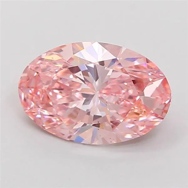 2.07ct Oval Lab Grown Diamond (Colour Fancy Vivid Pink, Clarity VS2, IGI Certified)