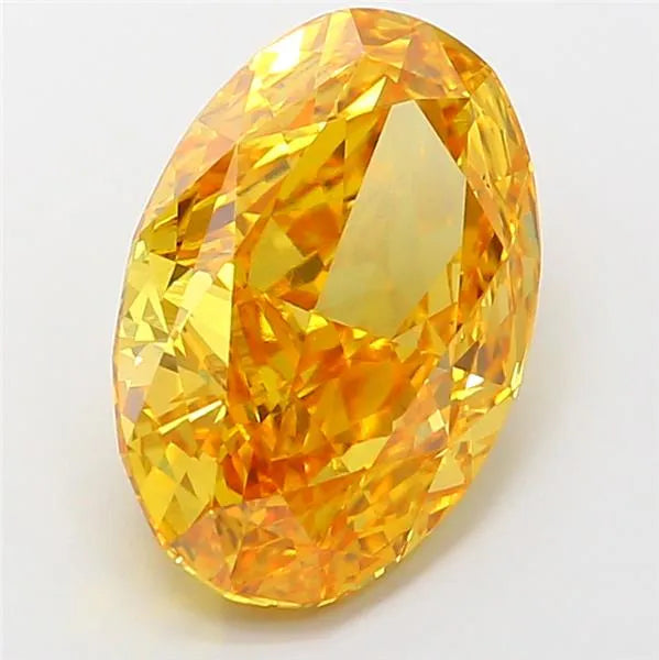 3.52ct Oval Lab Grown Diamond (Colour Fancy Vivid Orangey Yellow, Clarity VS1, IGI Certified)