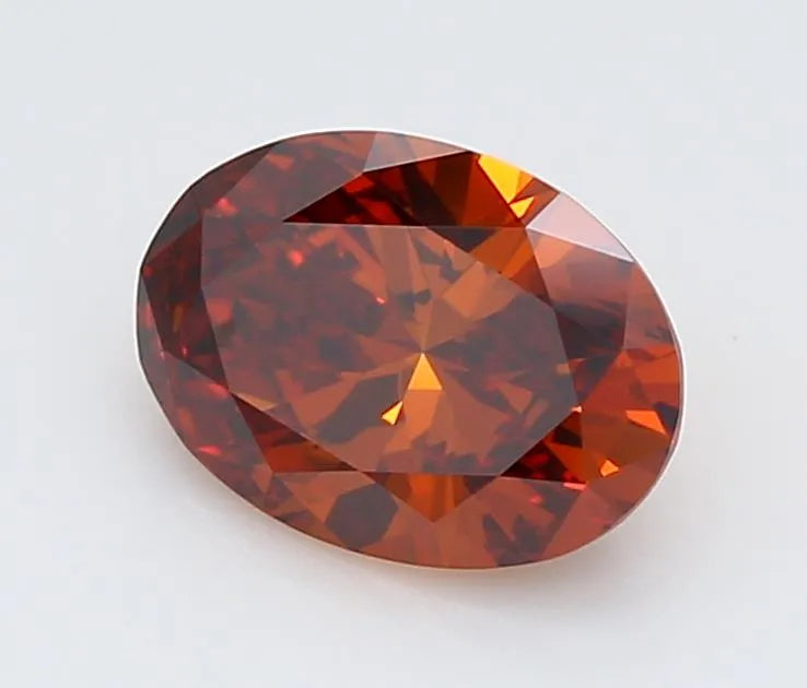 0.65ct Oval Lab Grown Diamond (Colour Fancy Deep Orange, Clarity VS1, IGI Certified)