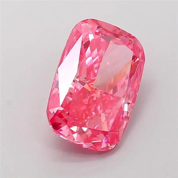 1.38ct Cushion modified Lab Grown Diamond (Colour Fancy Vivid Pink, Clarity VS2, IGI Certified)