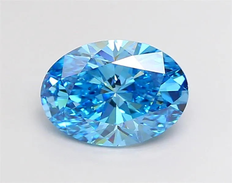 2.51ct Oval Lab Grown Diamond (Colour Fancy Vivid Blue, Clarity VS2, IGI Certified)