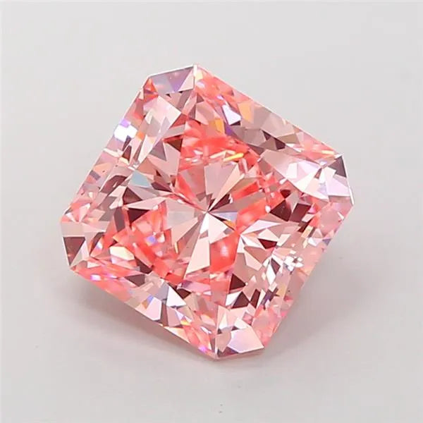 5.07ct Square radiant Lab Grown Diamond (Colour Fancy Vivid Pink, Clarity VS1, IGI Certified)