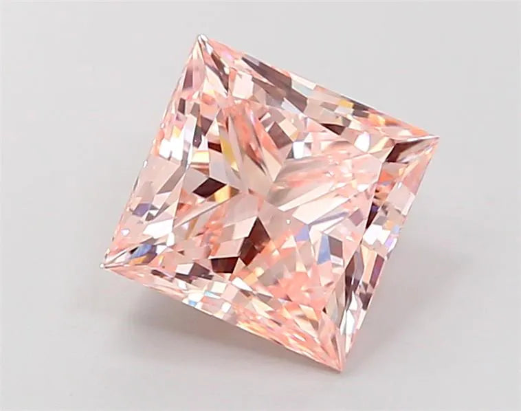 4.00ct Princess Lab Grown Diamond (Colour Fancy Pink, Clarity VVS2, IGI Certified)