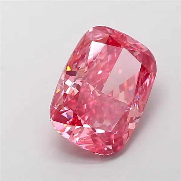 3.44ct Cushion modified Lab Grown Diamond (Colour Fancy Vivid Pink, Clarity VS1, IGI Certified)