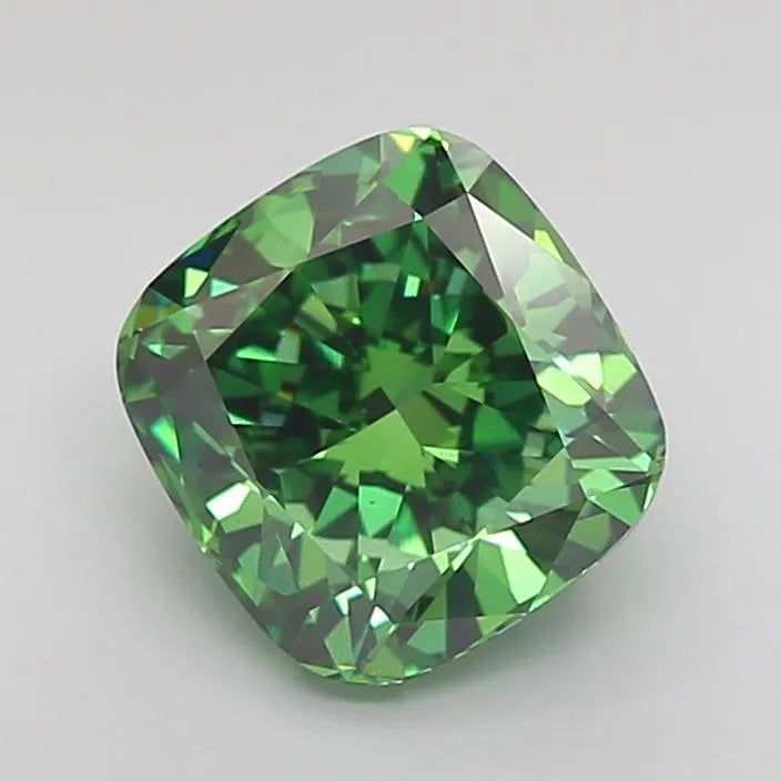 2.01ct Cushion modified Lab Grown Diamond (Colour Fancy Vivid Green, Clarity VS1, IGI Certified)