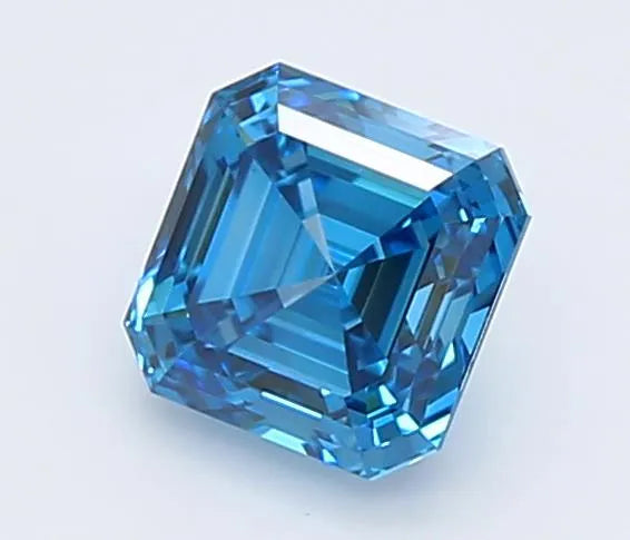 0.74ct Square emerald Lab Grown Diamond (Colour Fancy Vivid Blue, Clarity VS1, IGI Certified)
