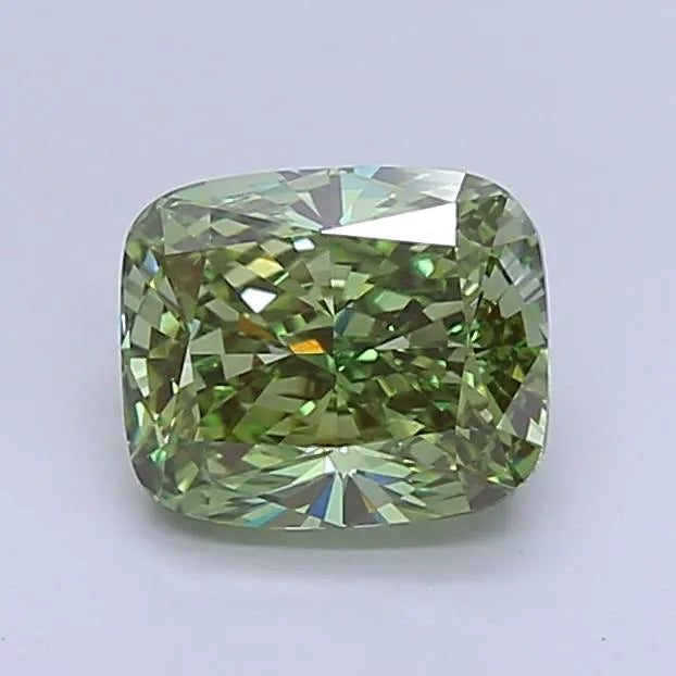 2.61ct Cushion modified Lab Grown Diamond (Colour Fancy Vivid Green, Clarity VS1, IGI Certified)