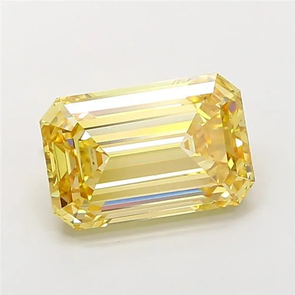3.02ct Emerald Lab Grown Diamond (Colour Fancy Intense Yellow, Clarity VS1, IGI Certified)