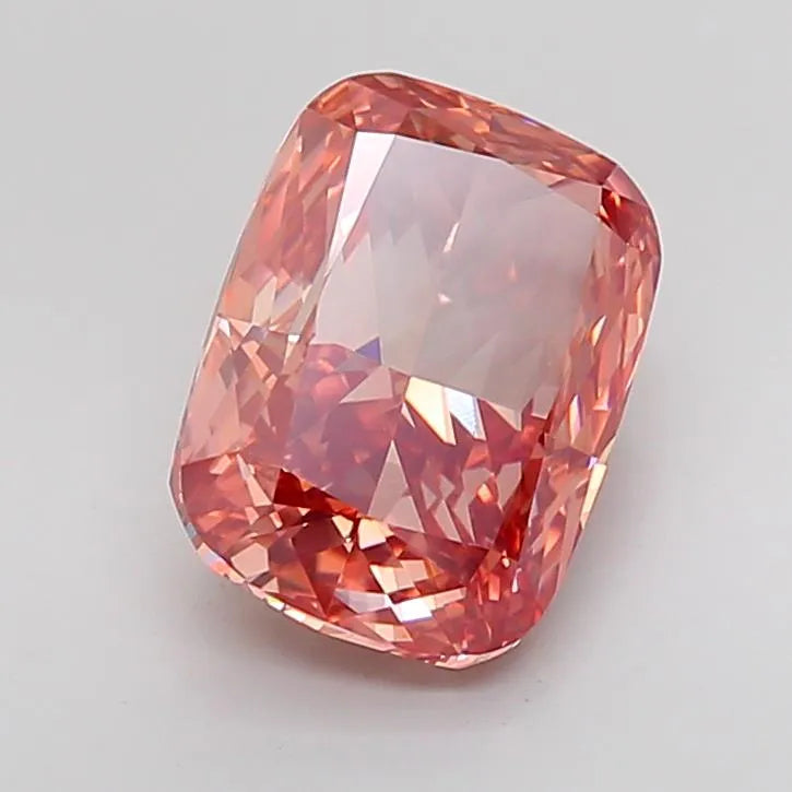 5.51ct Cushion modified Lab Grown Diamond (Colour Fancy Vivid Brownish Pink, Clarity VS1, IGI Certified)
