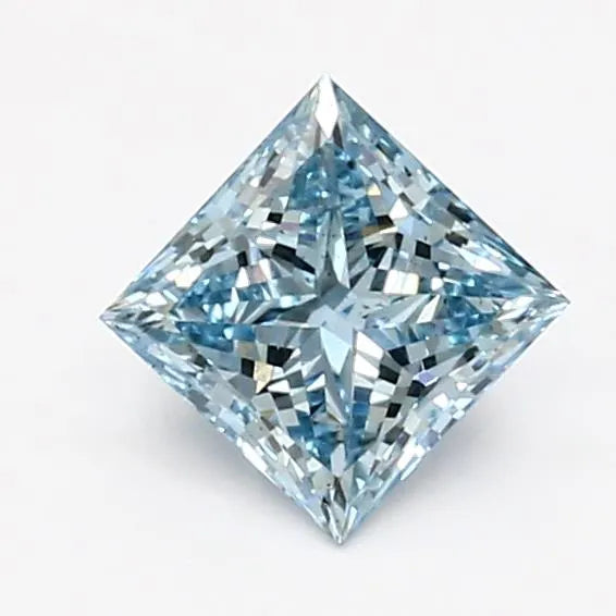 0.92ct Princess Lab Grown Diamond (Colour Fancy Vivid Blue, Clarity VVS2, IGI Certified)