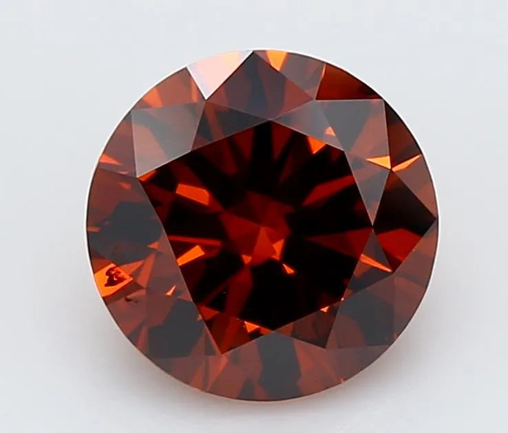 1.00ct Round Lab Grown Diamond (Colour Fancy Intense Orange, Clarity VVS2, Cut EX, IGI Certified)