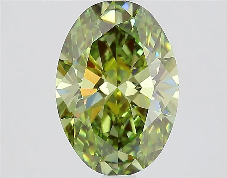 2.16ct Oval Lab Grown Diamond (Colour Fancy Vivid Green, Clarity VVS1, IGI Certified)