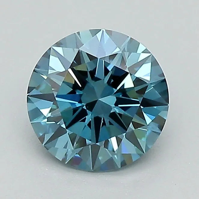 1.08ct Round Lab Grown Diamond (Colour Fancy Vivid Blue, Clarity VVS2, Cut ID, IGI Certified)