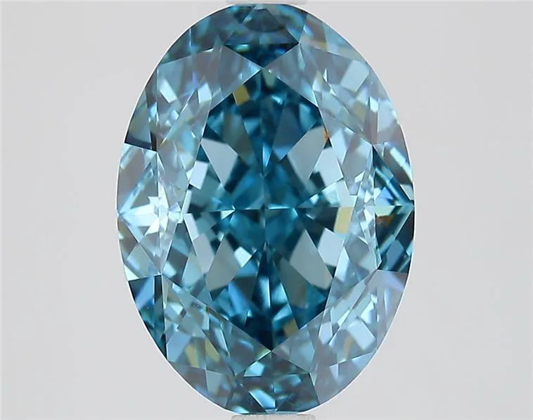 3.35ct Oval Lab Grown Diamond (Colour Fancy Vivid Blue, Clarity VS1, IGI Certified)