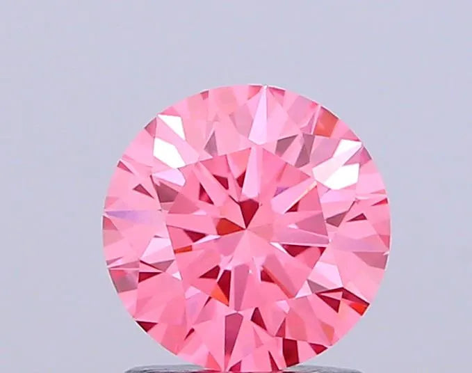 1.09ct Round Lab Grown Diamond (Colour Fancy Vivid Pink, Clarity VVS2, Cut ID, IGI Certified)