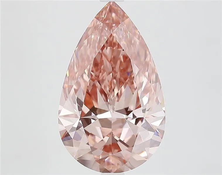 4.73ct Pear Lab Grown Diamond (Colour Fancy Vivid Brownish Pink, Clarity VVS2, IGI Certified)