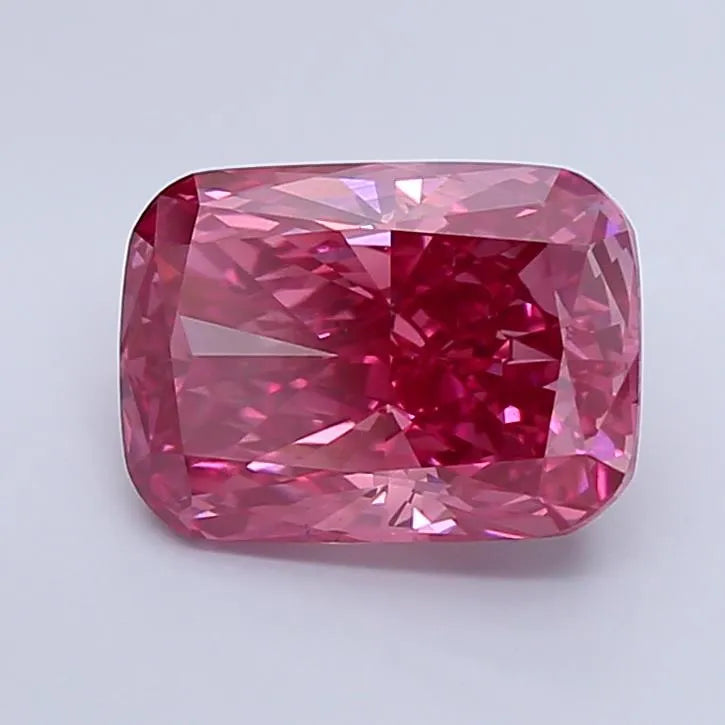 4.56ct Cushion brilliant Lab Grown Diamond (Colour Fancy Vivid Purplish Pink, Clarity VS2, IGI Certified)