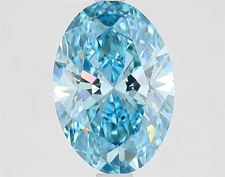 2.19ct Oval Lab Grown Diamond (Colour Fancy Vivid Blue, Clarity VS1, IGI Certified)