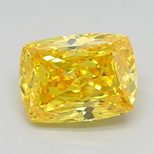 1.54ct Cushion modified Lab Grown Diamond (Colour Fancy Vivid Yellow, Clarity VVS1, IGI Certified)