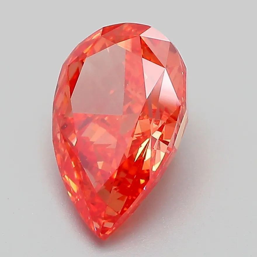 2.61ct Pear Lab Grown Diamond (Colour Fancy Vivid Pink Orange, Clarity VVS2, IGI Certified)
