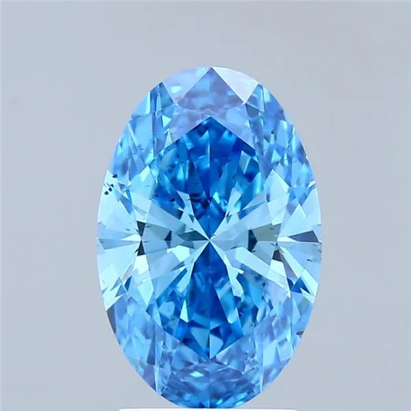 2.05ct Oval Lab Grown Diamond (Colour Fancy Vivid Blue, Clarity SI1, IGI Certified)