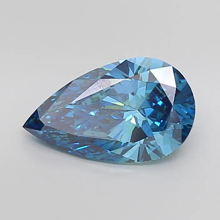 4.00ct Pear Lab Grown Diamond (Colour Fancy Vivid Blue, Clarity VVS2, IGI Certified)