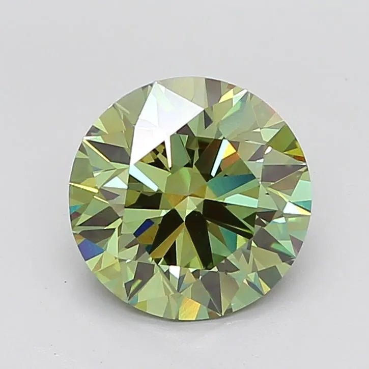 4.51ct Round Lab Grown Diamond (Colour Fancy Vivid Green, Clarity VS1, Cut ID, IGI Certified)