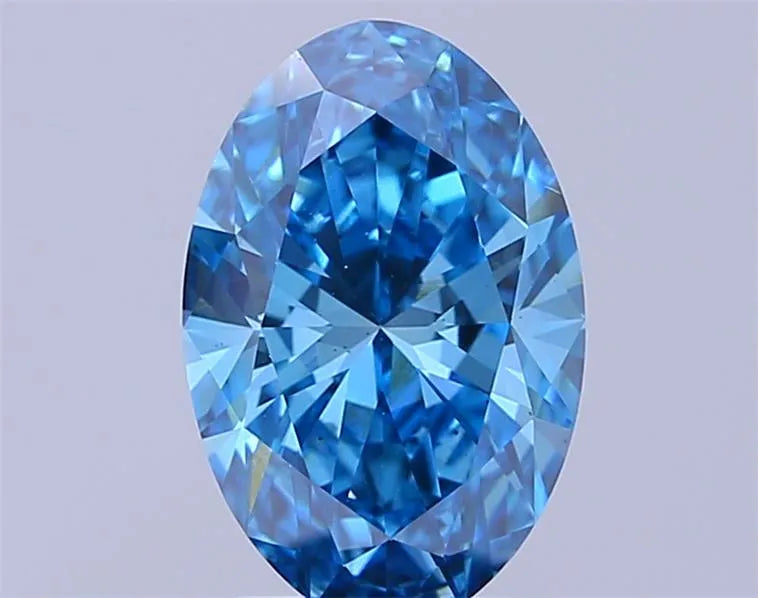 2.37ct Oval Lab Grown Diamond (Colour Fancy Vivid Blue, Clarity VS2, IGI Certified)