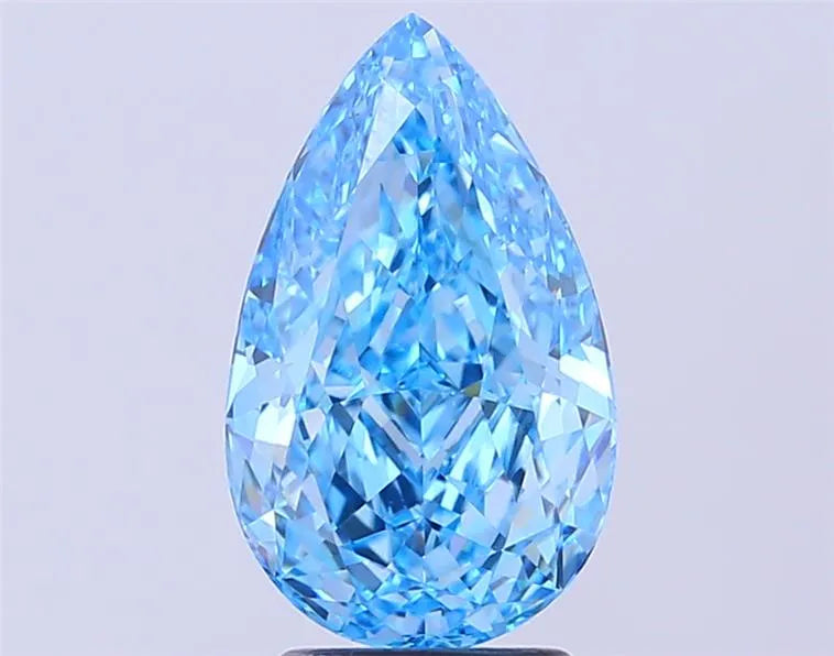 3.01ct Pear Lab Grown Diamond (Colour Fancy Vivid Blue, Clarity VVS2, IGI Certified)