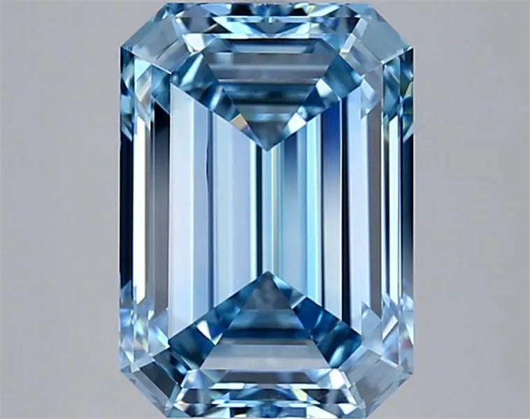 3.02ct Emerald Lab Grown Diamond (Colour Fancy Vivid Blue, Clarity IF, IGI Certified)