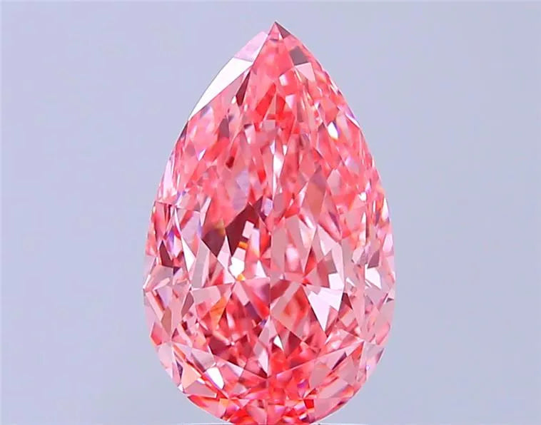 3.28ct Pear Lab Grown Diamond (Colour Fancy Vivid Pink, Clarity VVS2, IGI Certified)