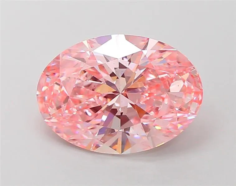 3.54ct Oval Lab Grown Diamond (Colour Fancy Vivid Pink, Clarity VS2, IGI Certified)