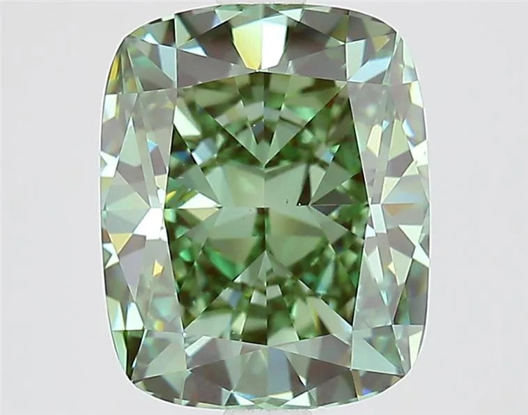 3.04ct Cushion modified Lab Grown Diamond (Colour Fancy Vivid Green, Clarity VS1, IGI Certified)