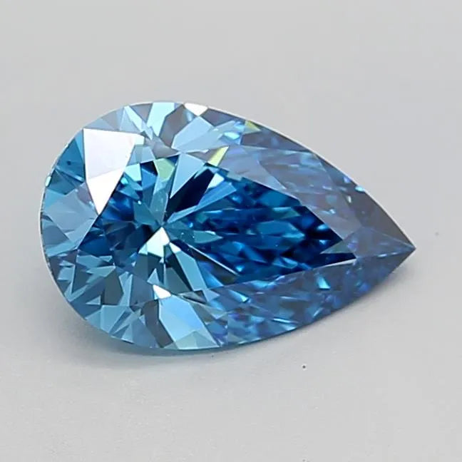 1.50ct Pear Lab Grown Diamond (Colour Fancy Vivid Blue, Clarity VVS1, IGI Certified)