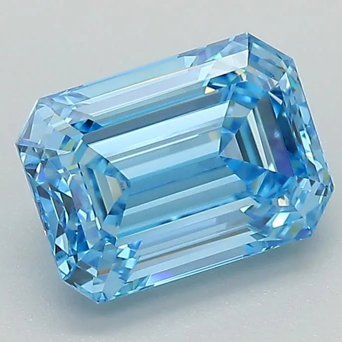 1.02ct Emerald Lab Grown Diamond (Colour Fancy Vivid Blue, Clarity VS2, Uncertified)
