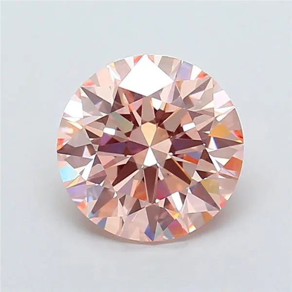 3.05ct Round Lab Grown Diamond (Colour Fancy Pink, Clarity VVS2, Cut ID, IGI Certified)