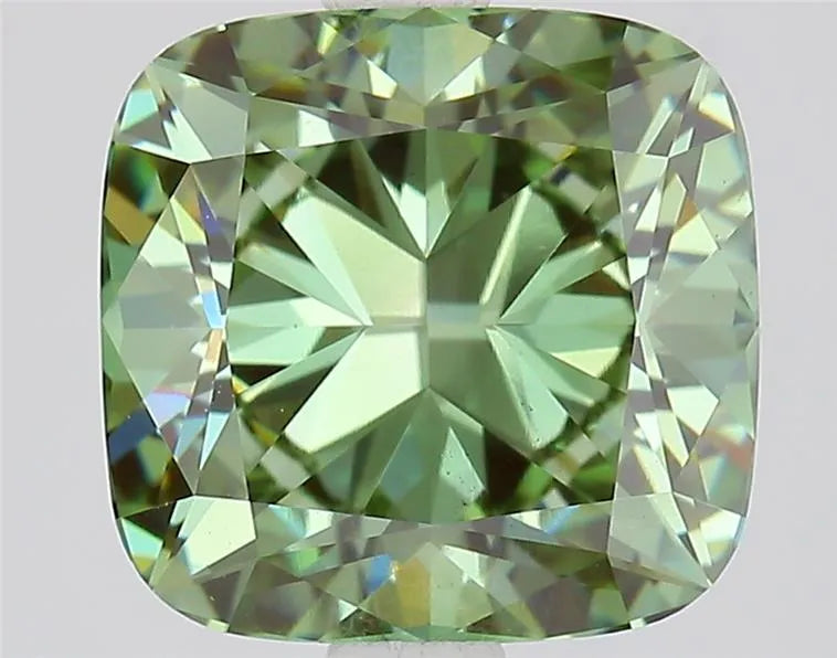 2.61ct Cushion modified Lab Grown Diamond (Colour Fancy Vivid Green, Clarity VVS2, IGI Certified)