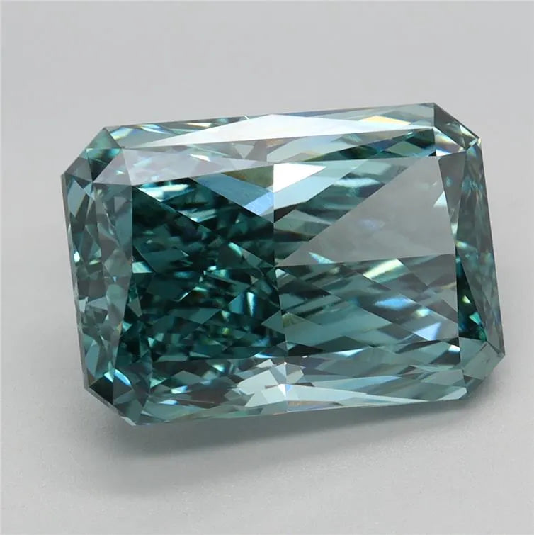 4.41ct Radiant Lab Grown Diamond (Colour Fancy Vivid Blue Green, Clarity VVS2, IGI Certified)