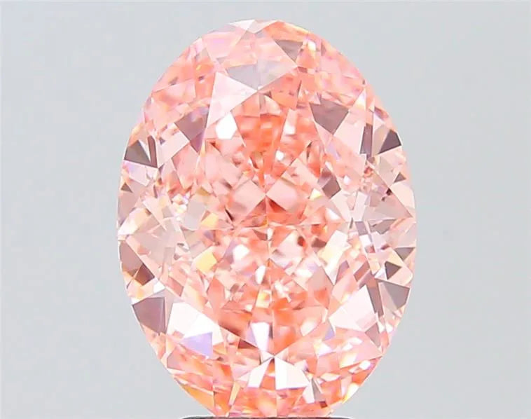 5.06ct Oval Lab Grown Diamond (Colour Fancy Vivid Pink, Clarity VVS2, IGI Certified)