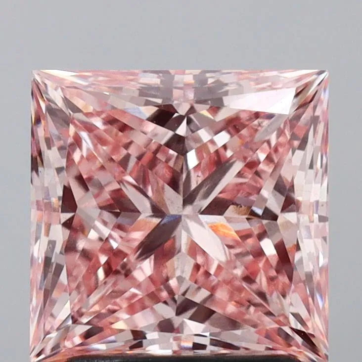 2.22ct Princess Lab Grown Diamond (Colour Fancy Intense Pink, Clarity VS2, IGI Certified)