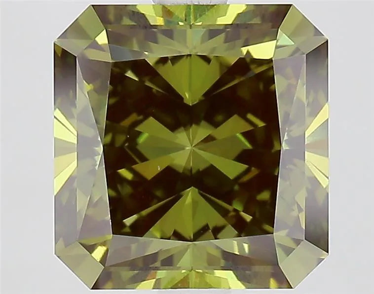 3.42ct Square radiant Lab Grown Diamond (Colour Fancy Deep Green, Clarity VVS2, IGI Certified)